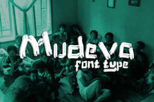 Mudeva: A Rough Brush Font for Bold Digital Headlines